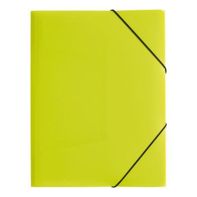 Elasticated File A4, 3 flaps, PP, lime green, Pagna