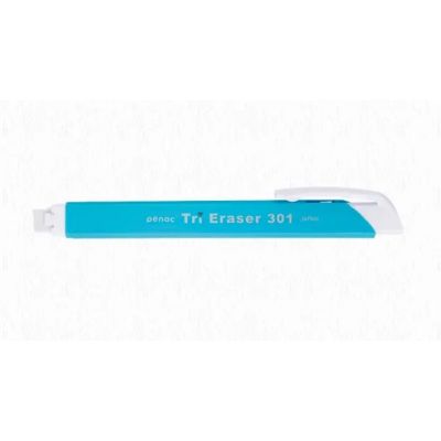 Tri Eraser, triangular pen-shape eraser, sky blue, Penac