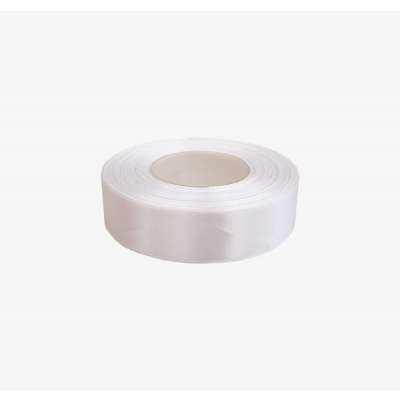 Satin ribbon 25mm x 32m, white