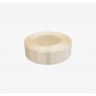 Satin ribbon 25mm x 32m, light creamy