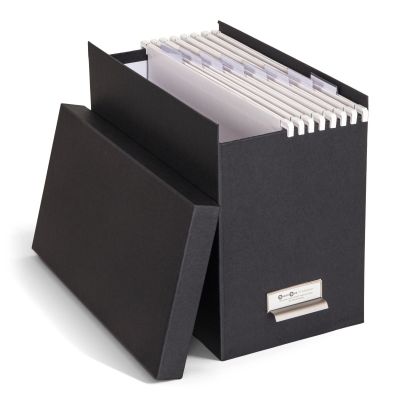 Filing box A4 with hinged lid Johan Bigso Box, Paper Laminate Dark Gray 456