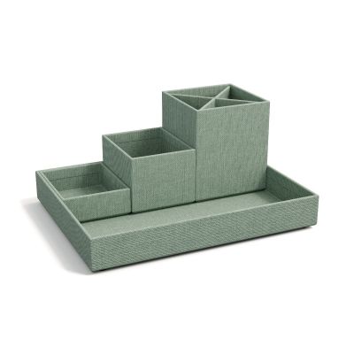 Stationery stand Lena Bigso Box, Canvas Paper Laminate Soft Teal C16