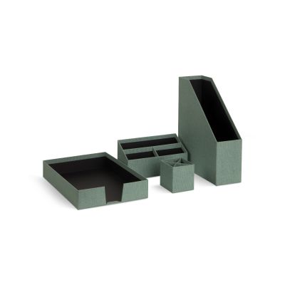 Desk organization set Hugo Bigso Box, Canvas Paper Laminate Soft Teal C16