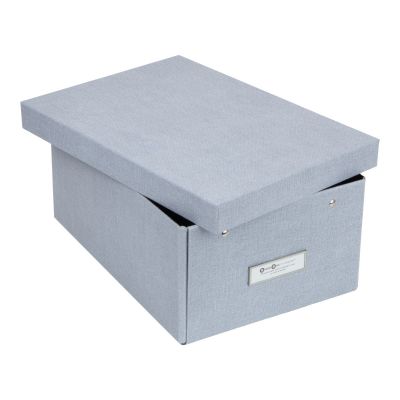 Folding storage box Karin Bigso Box 22.5x31.5x13.5cm Canvas Paper Laminate Ash C62