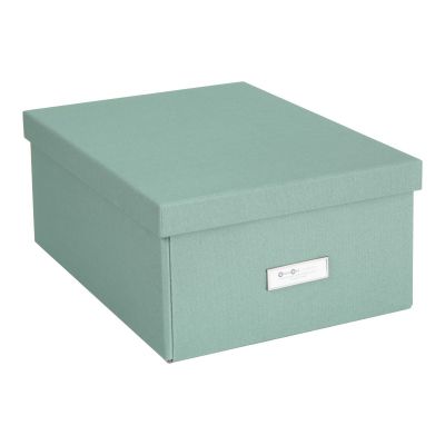 Folding storage box Katia Bigso Box 28.5x39x16cm Canvas Paper Laminate Soft Teal C16