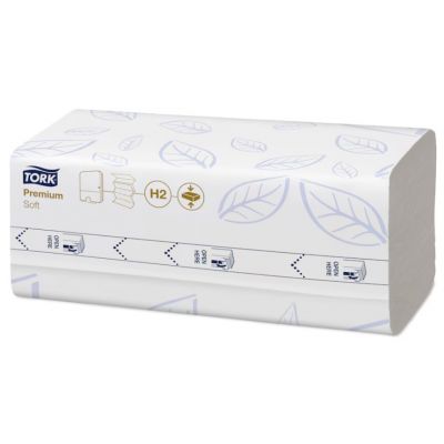 Lehträtik Tork H2 Xpress Multifold kokkusurutud pehme valge 4-paneelne 2- kihiline, 170tk/pk (lehe mõõt 21,1x25,5cm)