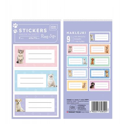 Booklet stickers Puppy 9 pcs, Interdruk
