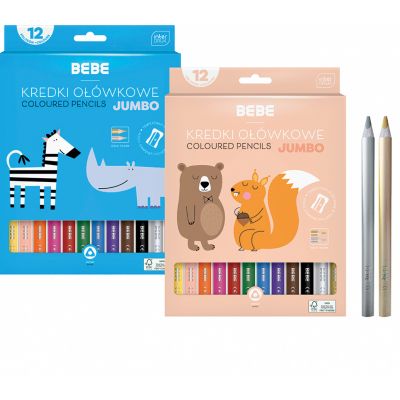 Colored pencil JUMBO BEBE Friends FSC100 12 colors Interdruk