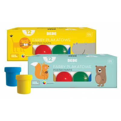 Guaššvärvid BEBE Kids 12 värvi 20ml assortii Interdruk