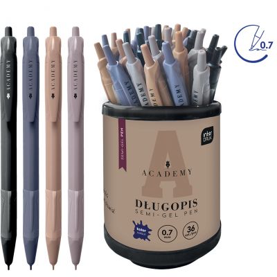 Ballpoint pen 0.7 Academy blue core, assortment Interdruk