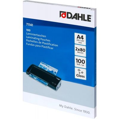 Lamineerimiskile A4 80mic, 100 kile pakis, läikiv, Dahle