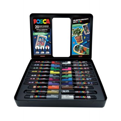 Marker Uni Posca set of 20 in metal tin