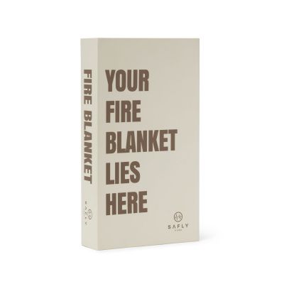 Tulekustutustekk SAFLY Fire Blanket Coffee Table Book 120x120cm valge