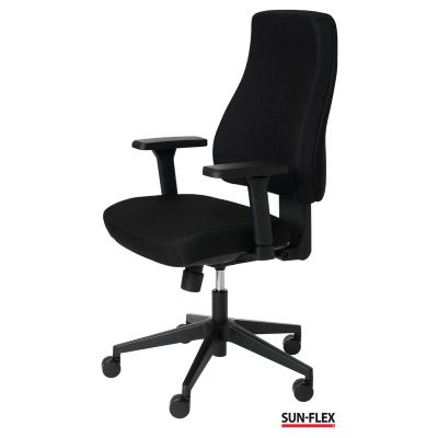Töötool SUN-FLEX Officechair MB 250405,  4D regul.käetoed / must kangas+must jalarist