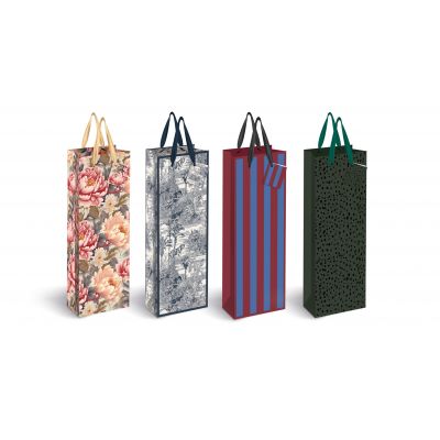 Gift bag GOLD Bottel 190g  13x 36 x 8cm assortment, Interdruk
