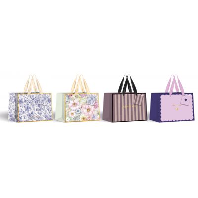 Gift bag GOLD Bottel 190g  23x 18 x 10cm assortment, Interdruk