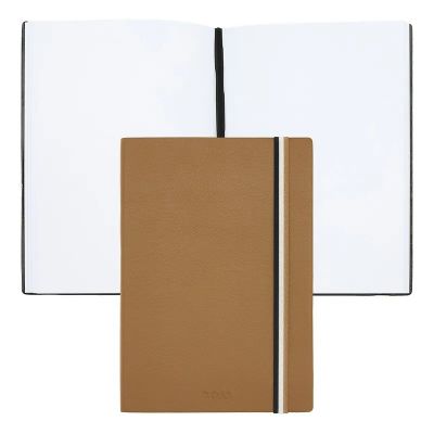 Notebook A5 BOSS Iconic Camel, white content