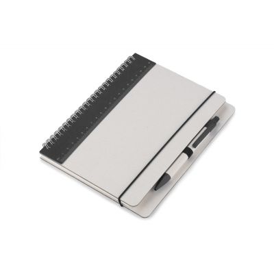 Notebook A5 REGALI black, with ruler and pen