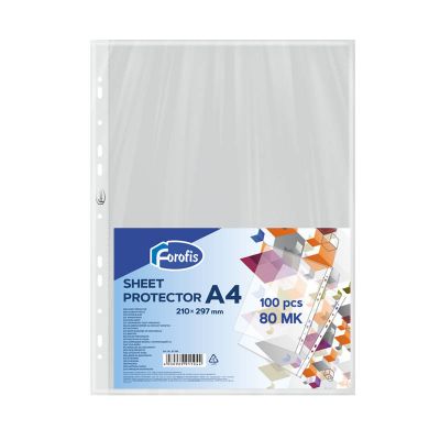 Punched Pockets Forofis, PP, A4, clear, 80 micron, 100pcs