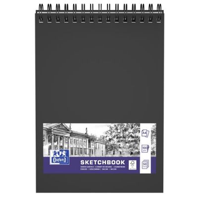 OXFORD Sketchbook A4 hard cover twin-wire 50 sheets 100G black