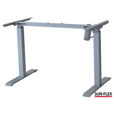 Adjustable table legs SUN-FLEX Deskframe I / Up/ Down, silver grey, H-700...1180mm, frame adjustable width 950-1500mm; 1 electric motor, 600601/ set.