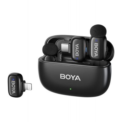 Mikrofon Boya juhtmevaba mikrofon mini-12 Lightning/USB-C, must