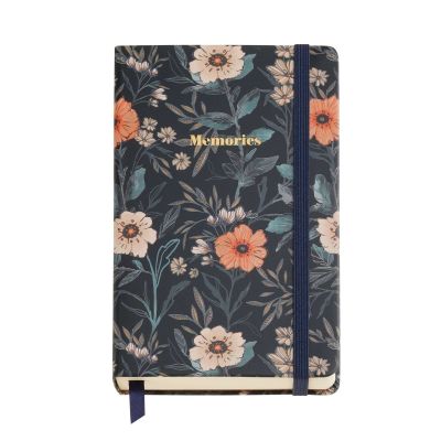 Märkmik 90x140mm 100 valget lehte Bloom British Bloom kummikinnitus, Miquelrius