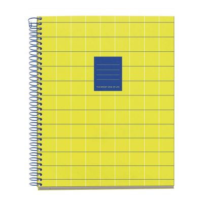 Kaustik A5 100l 5x5 ruut spiraal 2-ne augustus 4-värvi register Yellow Bright  Miquelrius