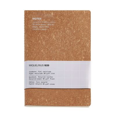 Märkmk A5 48l valge B2Basics Rec.Leather Miquelrius