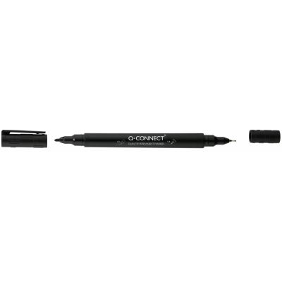 Marker Q-Connect CD/DVD dual tip 0.4 mm / 1,0 mm (line), black