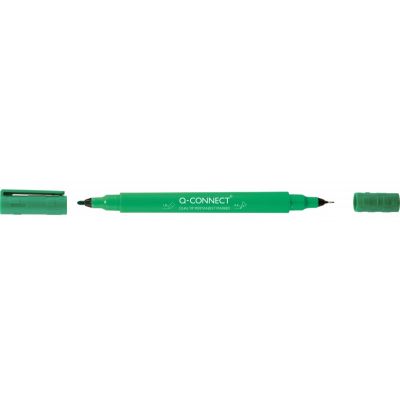 Marker Q-Connect CD/DVD dual tip 0.4 mm / 1,0 mm (line), green