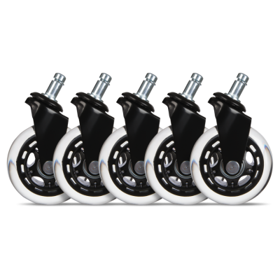 L33T 3″ CASTERS FOR GAMING CHAIRS (Black) UNIV., 5 PCS