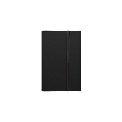 Midi notebook FLEX Week V black, spiral binding, rubber strap, with faux leather cover
