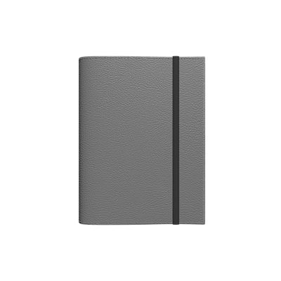 Book calendar MINISTER FLEX Day gray, A5 spiral binding, rubber strap, daily contents, imitation leather covers
