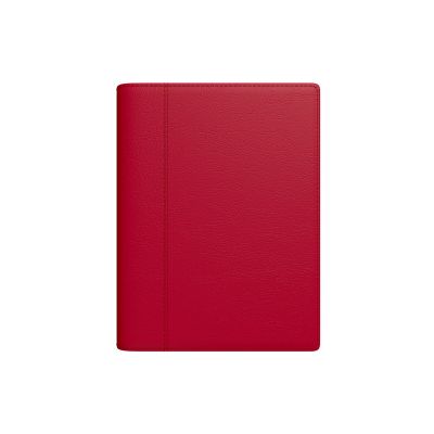 Book calendar Minister SpirEx Day red, A5 faux leather cover, spiral binding