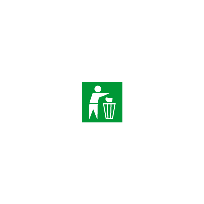 Safety - Label - Garbage Disposal (INDICATIVE LABEL), Sticker 15x15cm green