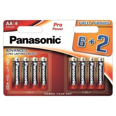 Panasonic Pro Power Gold AA LR6PPG 8 Batteries alkaline