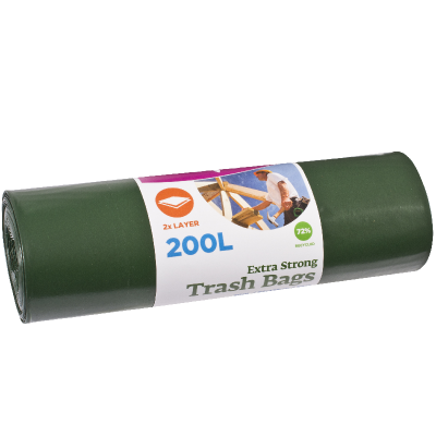 Garbage bag 200l extra LDPE (820x1250) 60my, 5pcs / roll