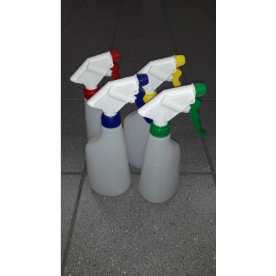 Bottle with colored spray 600ml, empty