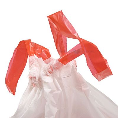 Garbage bag with 30l strings white (50x60) 18my, 15pcs / roll