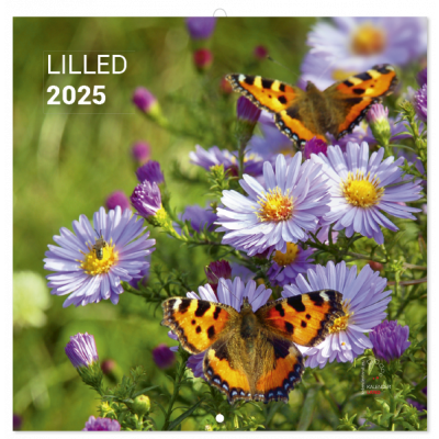 Seinakalender - Lillekalender, ruut (225x225mm) klamberköide 2025a.