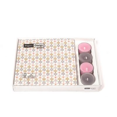 Napkin gift set with 4 tea candles