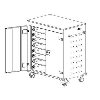"Laptop cabinet on wheels WNL 208+ (color optional) for 16 computers up to 17 ""(106x92x50cm 67kg)"